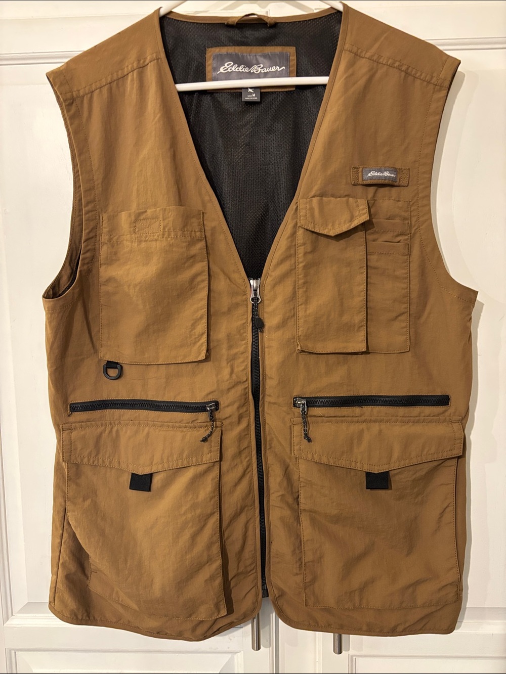 Eddie Bauer Brown Utility Field Vest with Multiple Pockets sz Md